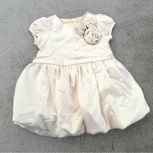 NEW Janie and Jack Gold Satin Rosette Bubble Dress